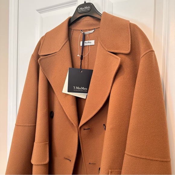 Retail$ 1,360 NWT 'S Max Mara Double Breasted Virgin Wool Pea Coat Sz:US8 - Picture 8 of 17